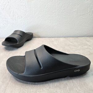 Oofos Recovery Slides Womens Sz 10 Black Slip On Comfort Open Toe Sport Sandals